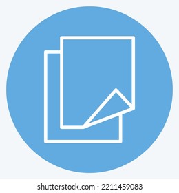 Icon Blank Paper. suitable for Paint Art Tools symbol. blue eyes style. simple design editable. design template vector. simple illustration