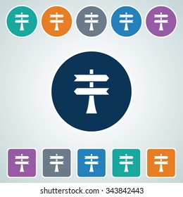 Icon of Blank Road Sign in Multi Color Circle & Square Shape. Eps-10.