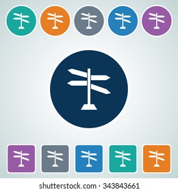 Icon of Blank Road Sign in Multi Color Circle & Square Shape. Eps-10.