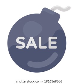 An icon of blast sale, editable vector