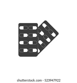 Icon blister with pills, capsules. Vector illustration