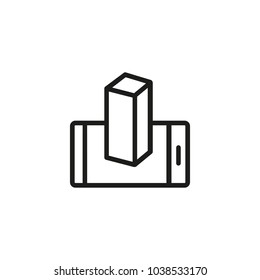 Icon of block growing from smartphone. Building, gadget, development. Futuristic concept. Can be used for topics like new technology,  augmented reality, innovation
