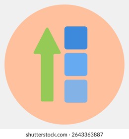 Icon block height. Crypto currency elements. Icon in color mate style.