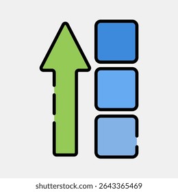 Icon block height. Crypto currency elements. Icon in filled line style.