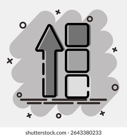 Icon block height. Crypto currency elements. Icon in comic style.