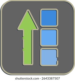 Icon block height. Crypto currency elements. Icon in embossed style.
