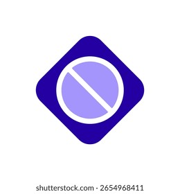 Icono de un bloque, aislado contra un fondo limpio.