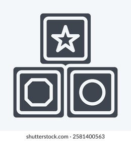 Icon Block. related to Kindergarten symbol. glyph style. design editable