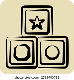 Icon Block. related to Kindergarten symbol. hand drawn style. design editable
