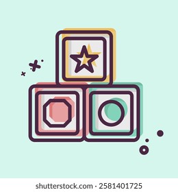 Icon Block. related to Kindergarten symbol. MBE style. design editable