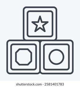 Icon Block. related to Kindergarten symbol. line style. design editable