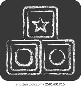 Icon Block. related to Kindergarten symbol. chalk Style. design editable