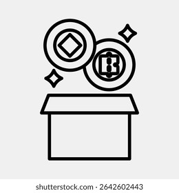 Icon block reward. Crypto currency elements. Icon in line style.