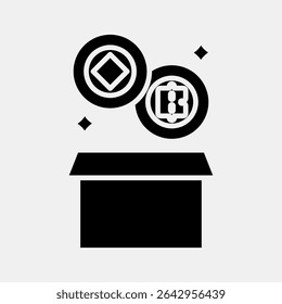 Icon block reward. Crypto currency elements. Icon in glyph style.