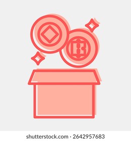 Icon block reward. Crypto currency elements. Icon in two tone style.