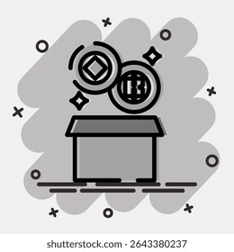 Icon block reward. Crypto currency elements. Icon in comic style.