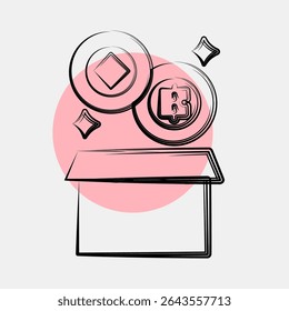 Icon block reward. Crypto currency elements. Icon in color spot style.