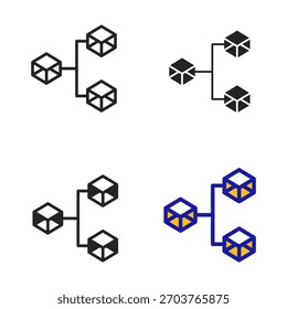 Symbolblocksystem. Symbolsammlung mit verschiedenen Stilsymbolen.