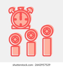 Icon block time. Crypto currency elements. Icon in two tone style.