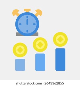 Icon block time. Crypto currency elements. Icon in flat style.