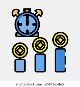 Icon block time. Crypto currency elements. Icon in filled line style.