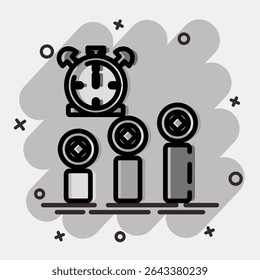 Icon block time. Crypto currency elements. Icon in comic style.