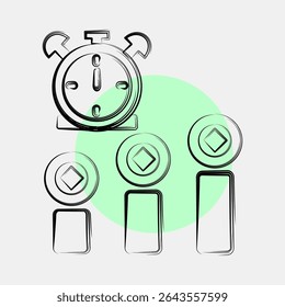 Icon block time. Crypto currency elements. Icon in color spot style.