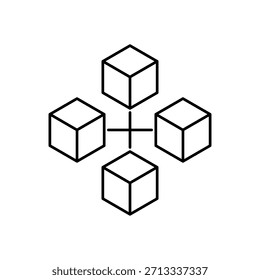 Ícone de um Blockchain, isolado contra um fundo limpo.