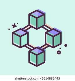 Icon Blockchain. related to Cryptocurrency symbol. MBE style