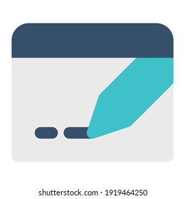 blog de iconos con estilo plano y color azul dominante