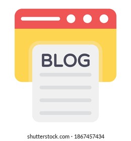 
Symbol des Blog-Schreibens in flachem Design 
