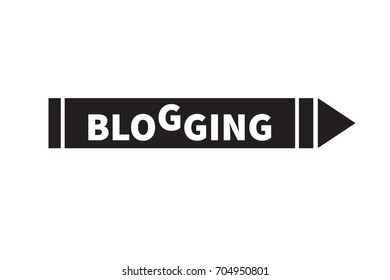 Icon blogging. Logo writer, copywriter, copywriting, creator. Pen with inscription. Vector illustration