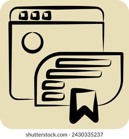 Icon Blogging. related to Post Office symbol. hand drawn style. simple design editable. simple illustration