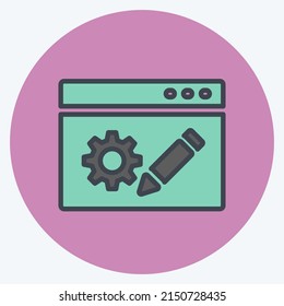 Icon Blogging Service. suitable for IT Services symbol. color mate style. simple design editable. design template vector. simple symbol illustration