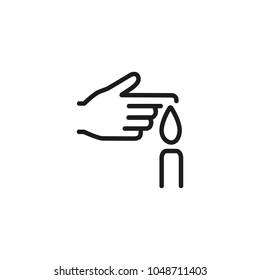 Icon of blood test. Touching flame, hyperglycemia, research. Medicine concept. Can be used for topics like healthcare, diabetes, disease
