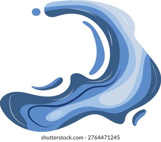 icon of a blue abstract sea wave forming a circle shape, abstract background for various marine-themed designs