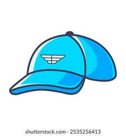 icon blue cap. headwear clothing for man.