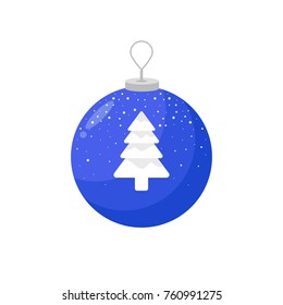 Icon of a blue Christmas bulb with a spruce in the middle