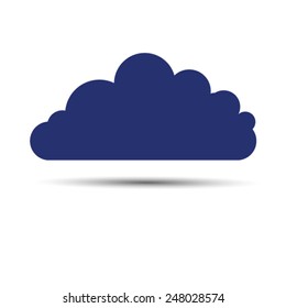 Icon blue cloud  Vector EPS 10 illustration.