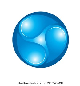 icon with blue color teardrops-vector drawing