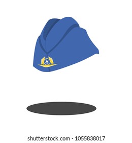 icon blue flight attendant garrison cap with badge