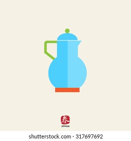 Icon of blue jug with lid