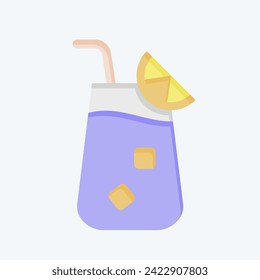 Icon Blue Lagoon. related to Cocktails,Drink symbol. flat style. simple design editable. simple illustration