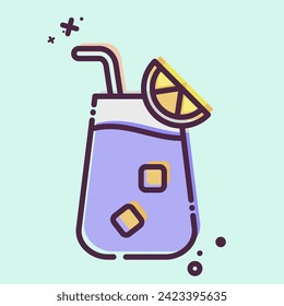Icon Blue Lagoon. related to Cocktails,Drink symbol. MBE style. simple design editable. simple illustration