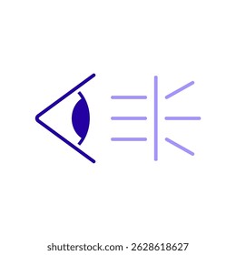 Icono de un Filtrar de luz azul, aislado contra un fondo limpio.