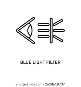 Icono de un Filtrar de luz azul, aislado contra un fondo limpio.