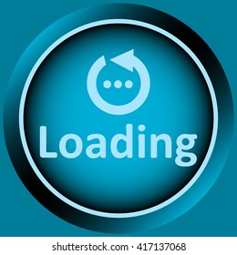 Icon blue loading and sigh
