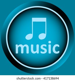 Icon blue musical note