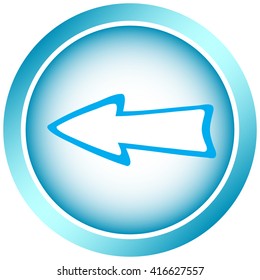 Icon blue negligent arrow left