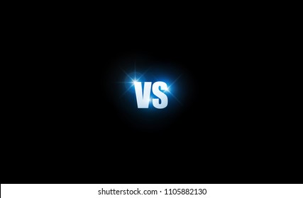 Icon blue neon versus logo vs letters for sports and fight competition. Battle and match, game concept competitive. Vector illustration